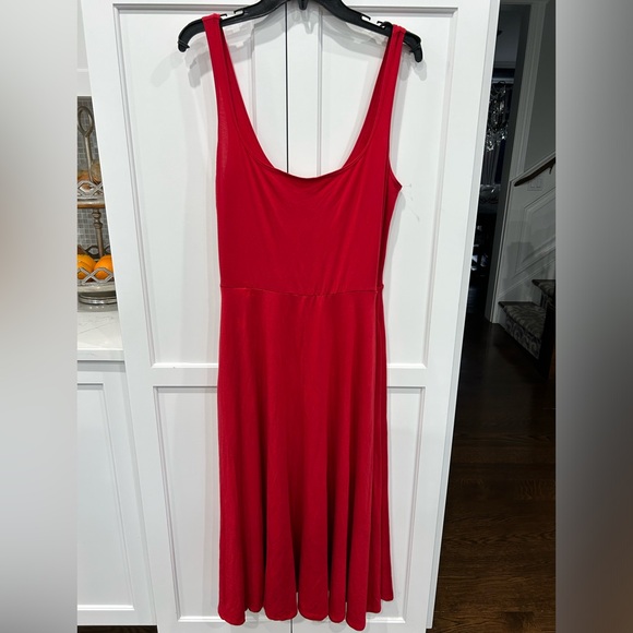 NEW Reformation Fit Flare Midi Tank Rou Knit Dress Pockets - Picture 4 of 5